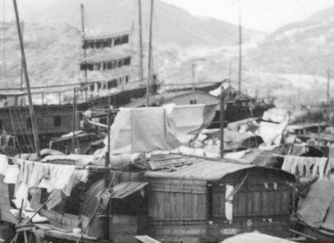 Laundry drying on boats