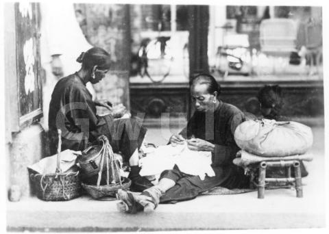 Sew-sew women and bound feet