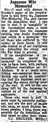 19461126 china mail letter opposing demolition 19461126 china mail letter opposing demolition