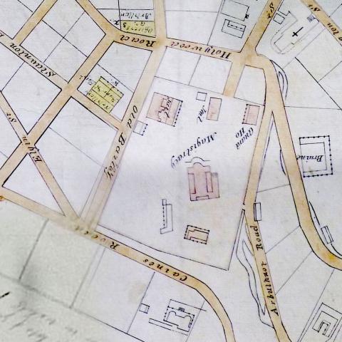 1845 map - Magistracy & Jails